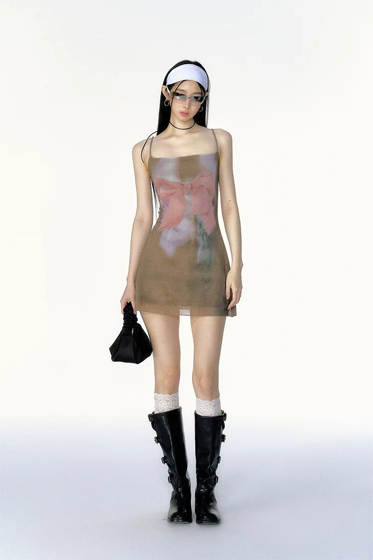 Mesh Print Dress