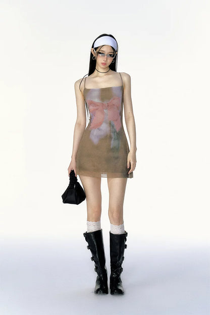 Mesh Print Dress