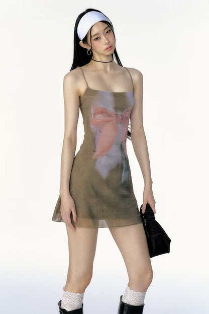 Mesh Print Dress