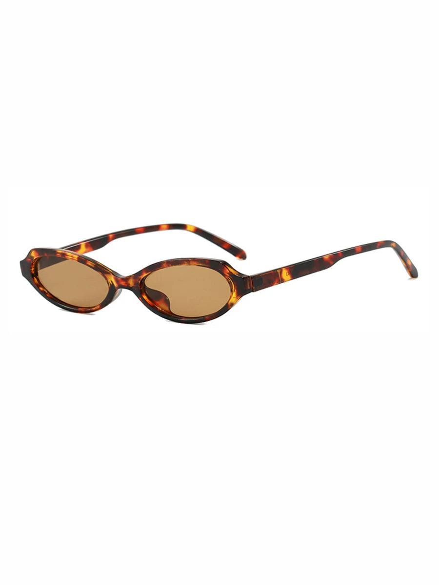 Retro Small-Square Sunglasses — Tortoiseshell frame with brown lenses, three-quarter view