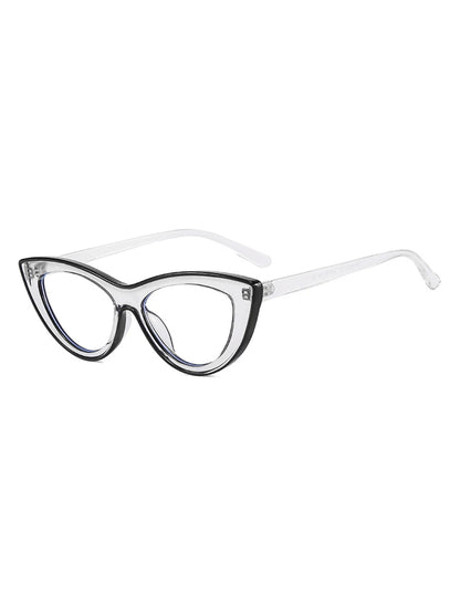 Lunettes œil-de-chat triangulaires rétro — coloris transparent, noir