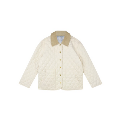 Reversible Diamond Plaid Cotton Coat
