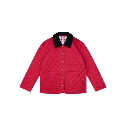 Reversible Diamond Plaid Cotton Coat
