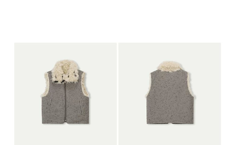 Reversible Plaid Horn Button Vest