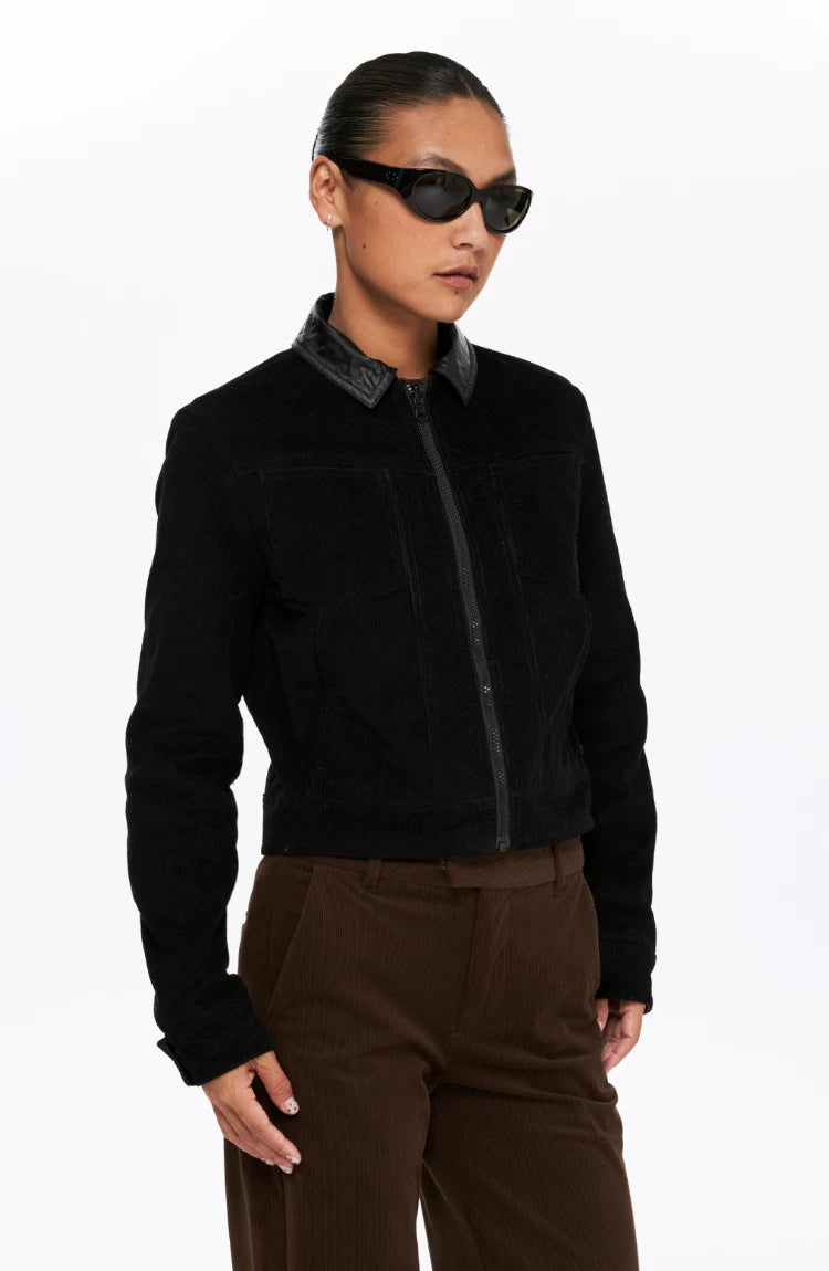 Reversible Waxed Vegan Leather Corduroy Jacket