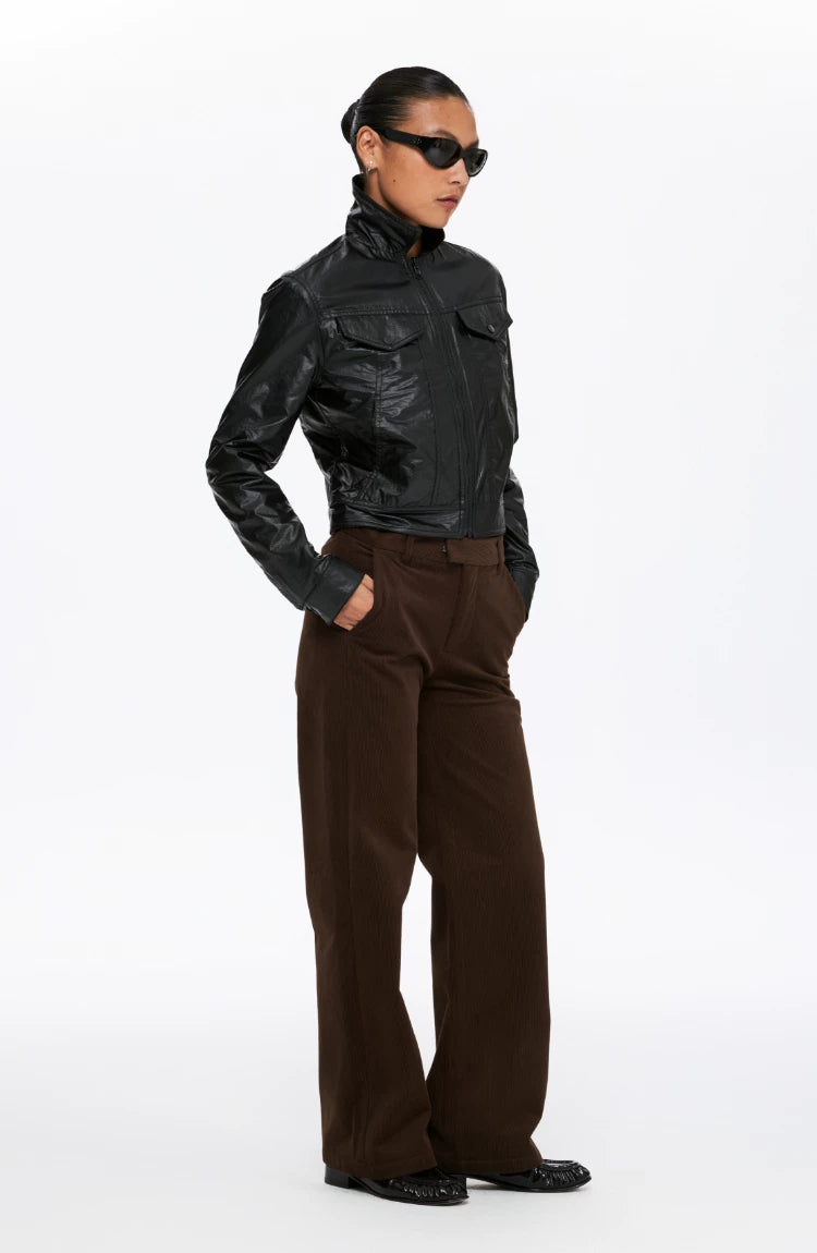 Reversible Waxed Vegan Leather Corduroy Jacket