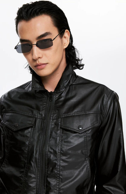 Reversible Waxed Vegan Leather Corduroy Jacket