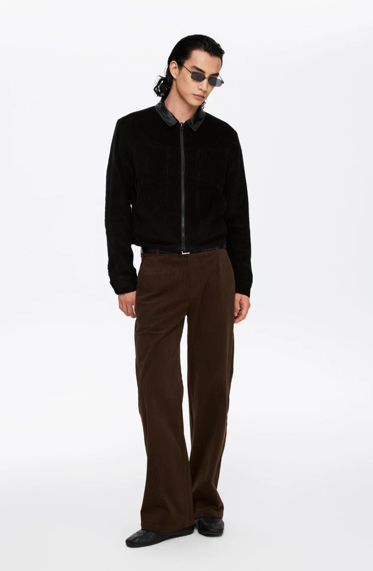 Reversible Waxed Vegan Leather Corduroy Jacket