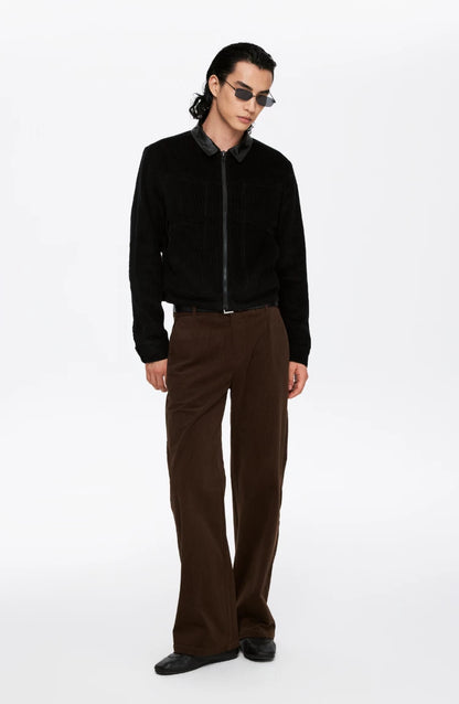 Reversible Waxed Vegan Leather Corduroy Jacket