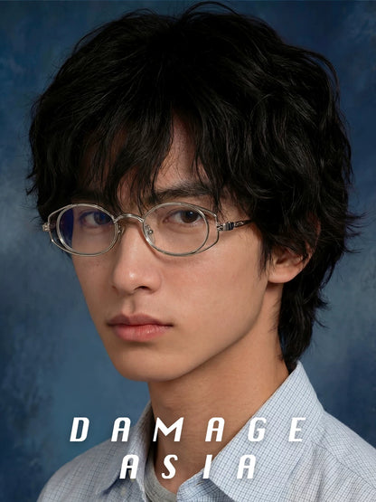Round Metal Clear-Lens Glasses — Model wearing round clear-lens metal glasses