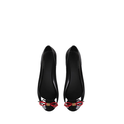 Round Toe Jelly Shoes — black pair, top view