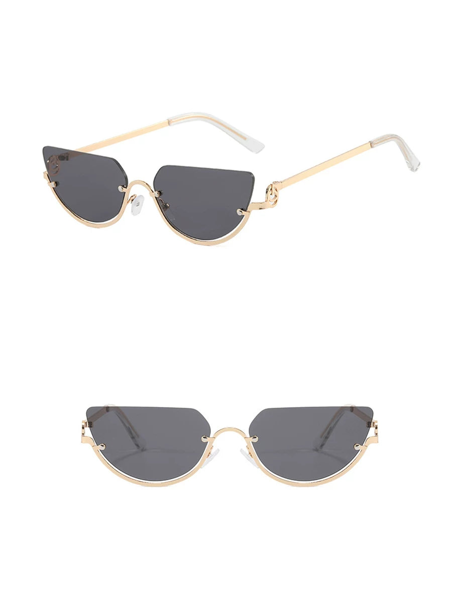 Black Rounded Aviator Sunglasses