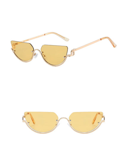 Yellow Rounded Aviator Sunglasses