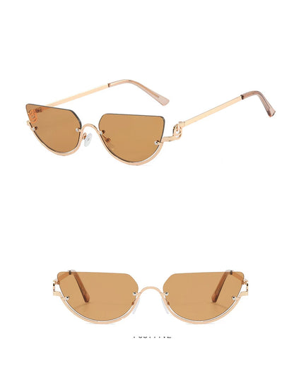 Light Brown Rounded Aviator Sunglasses