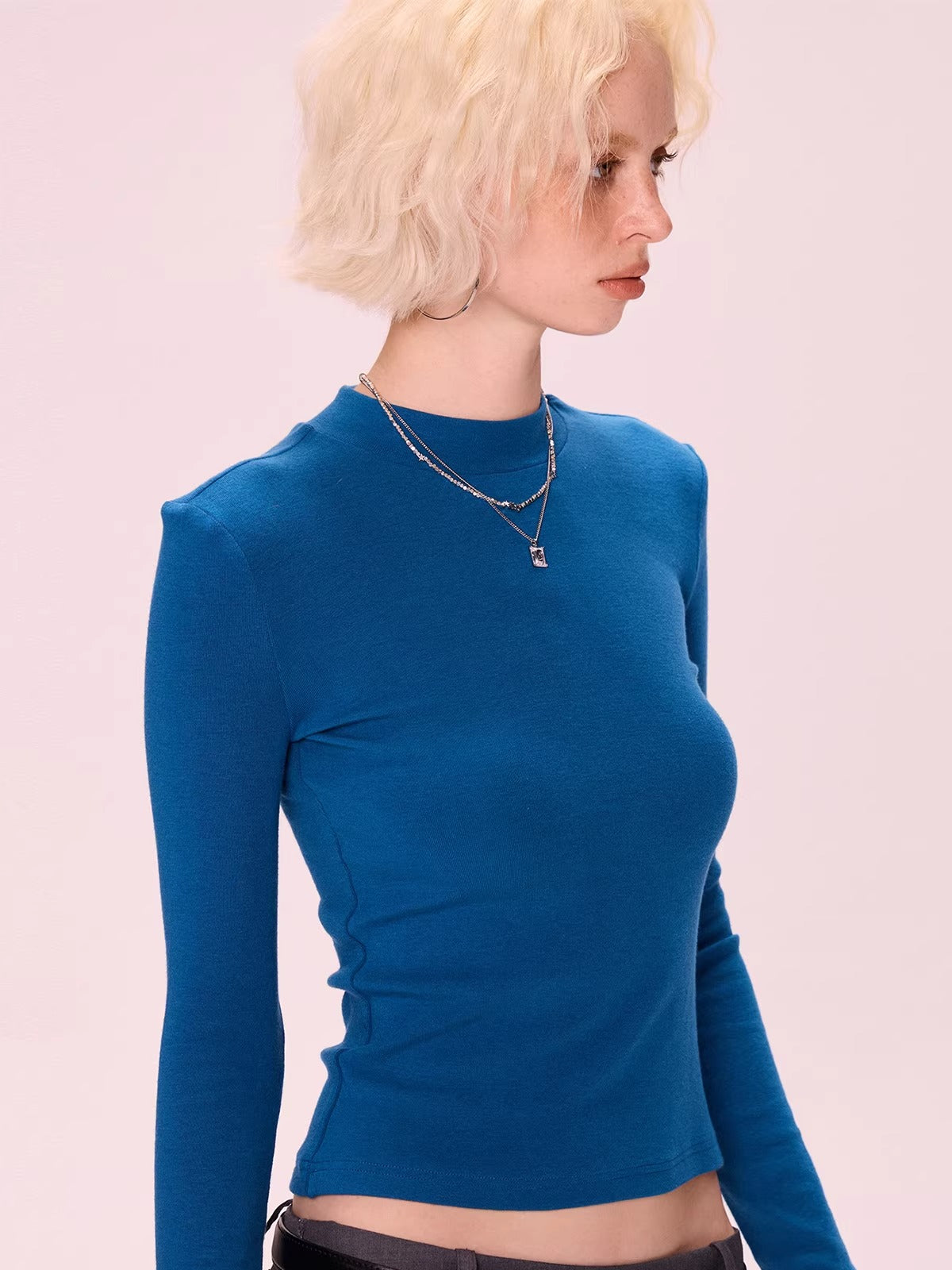 Semi-Turtleneck Knitted Bottoming Shirt