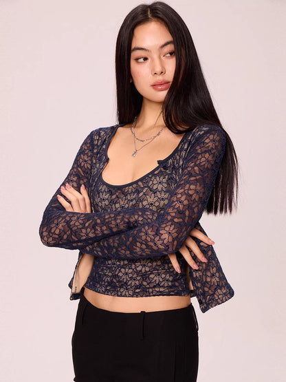 Lace Cardigan & Cami Top Set