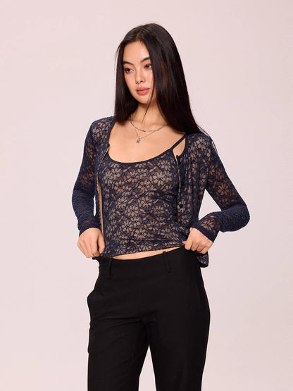 Lace Cardigan & Cami Top Set