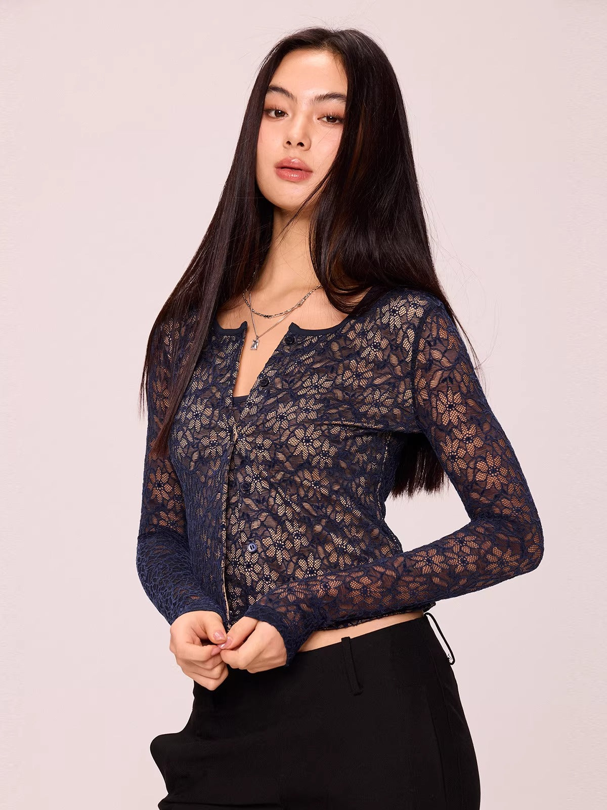 Lace Cardigan & Cami Top Set
