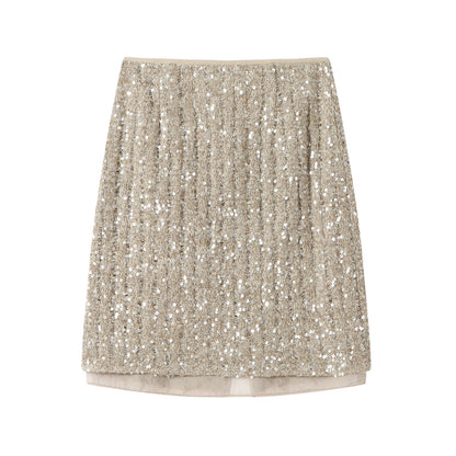 Sequin Slit Mini Skirt