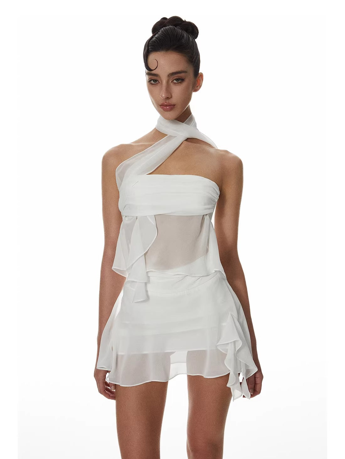 Sheer Mesh Bustier Set