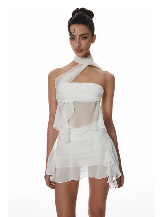 Sheer Mesh Bustier Set