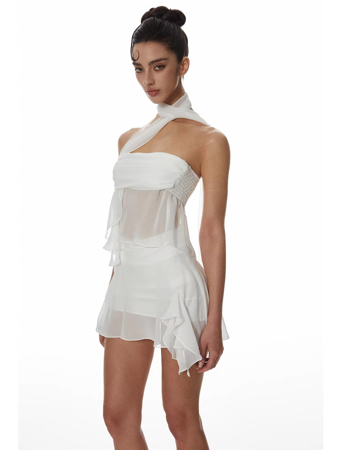 Sheer Mesh Bustier Set