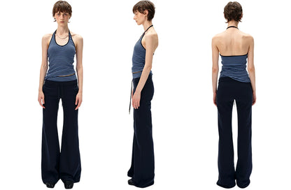 Slim Striped Halter Neck Tank Top