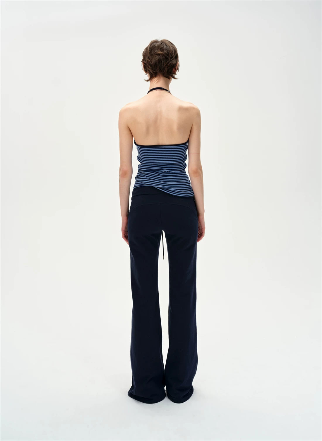 Slim Striped Halter Neck Tank Top