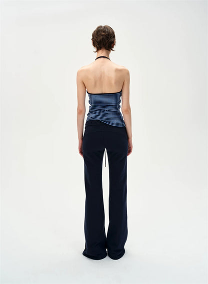 Slim Striped Halter Neck Tank Top