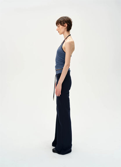 Slim Striped Halter Neck Tank Top