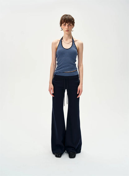 Slim Striped Halter Neck Tank Top