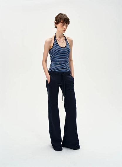 Slim Striped Halter Neck Tank Top