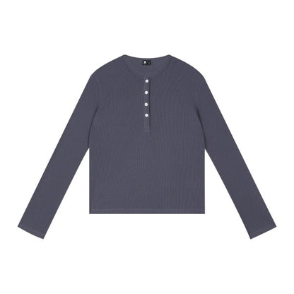Slim Waffle-Knit Henley Shirt
