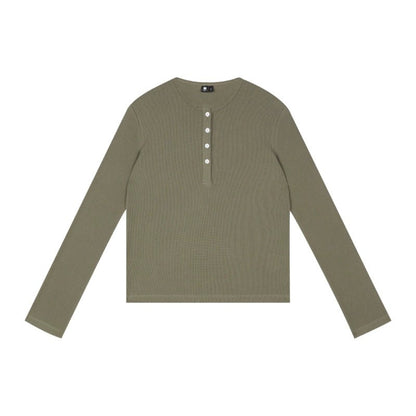 Slim Waffle-Knit Henley Shirt