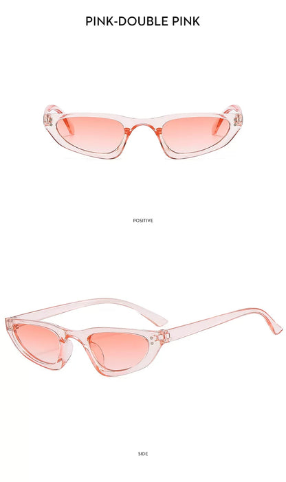 Petites lunettes de soleil triangulaires — coloris transparent, rose