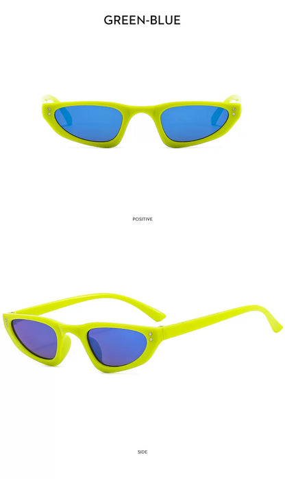 Petites lunettes de soleil triangulaires — coloris vert