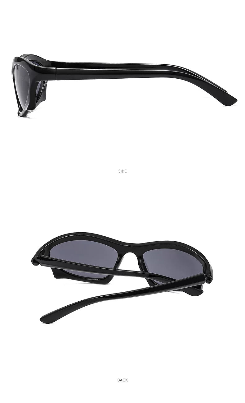 Lunettes de soleil angulaires d’inspiration sportive — coloris noir