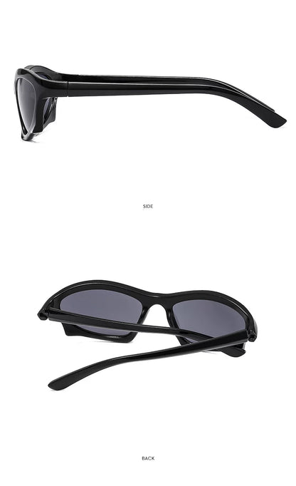 Lunettes de soleil angulaires d’inspiration sportive — coloris noir