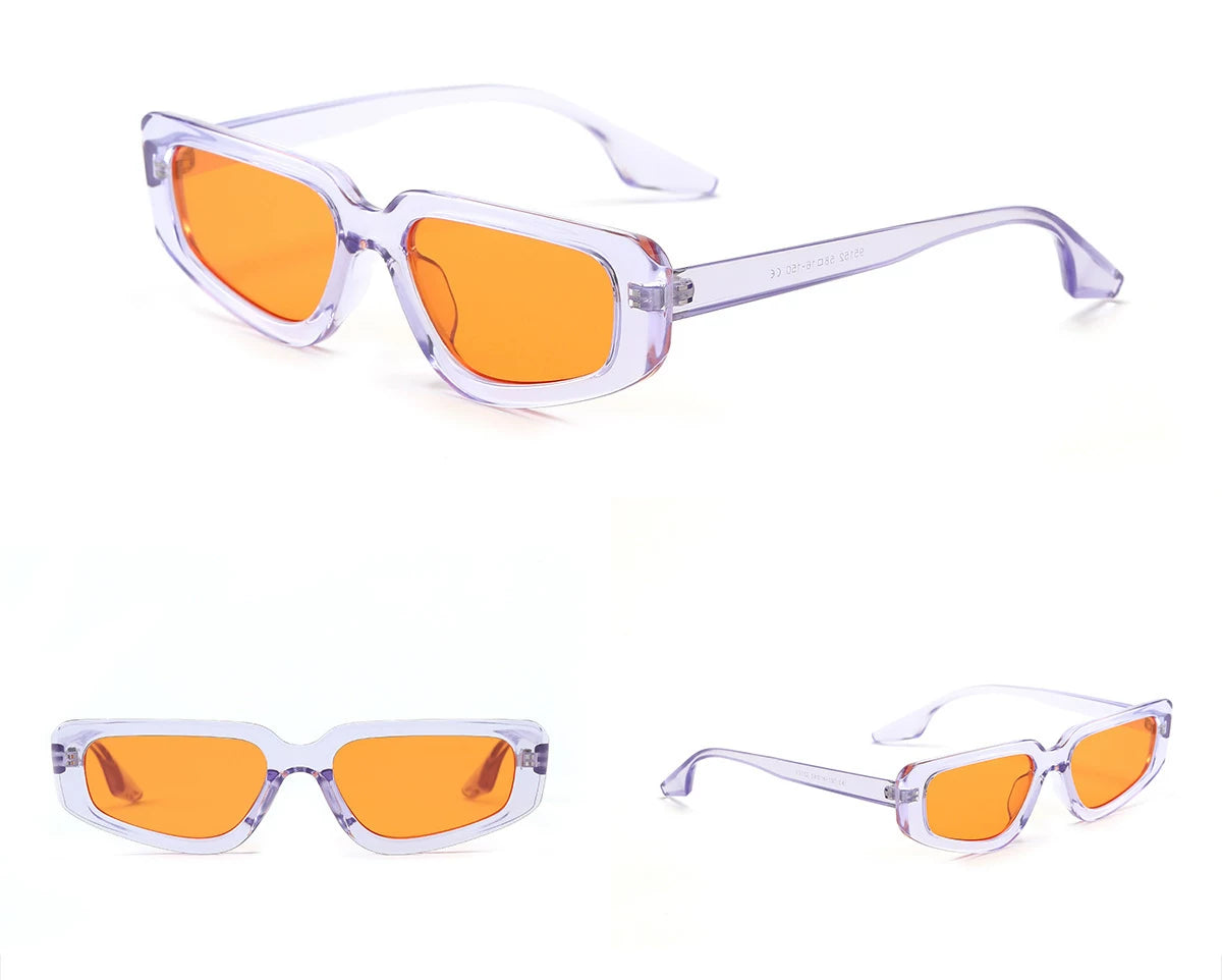 Yellow Square Cat-Eye Tinted Sunglasses