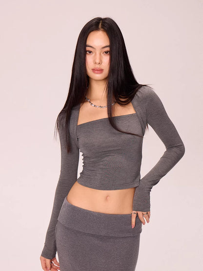 Square Neck Knit Base Layer Top
