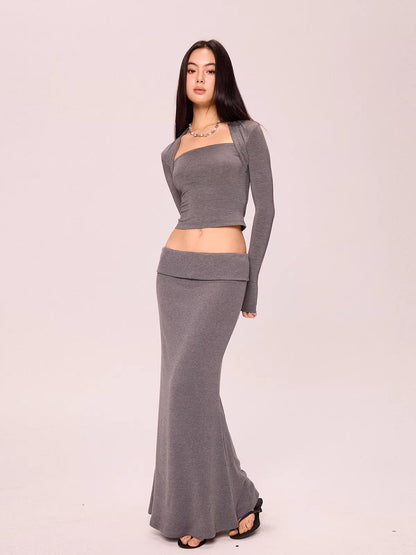 Square Neck Knit Base Layer Top