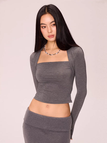 Square Neck Knit Base Layer Top