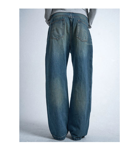 Square Stud Trim Straight Leg Jeans
