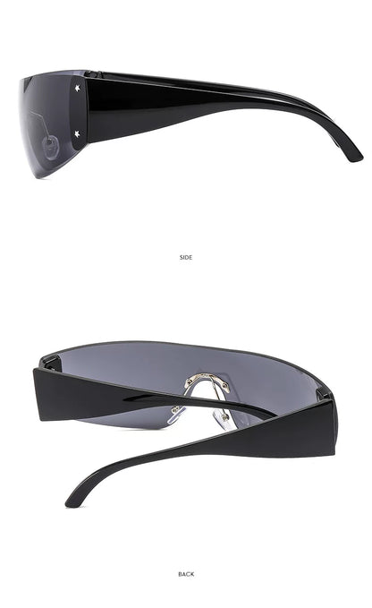 Lunettes de soleil masque à détails étoilés — coloris noir