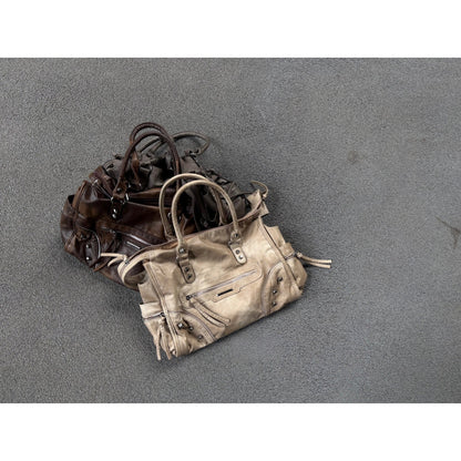 Studded Slouchy Shoulder Tote