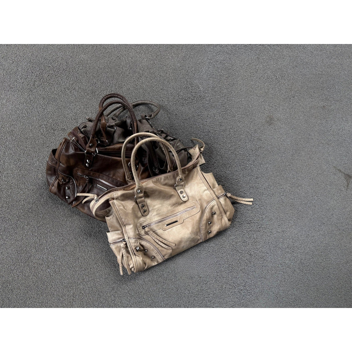 Studded Slouchy Shoulder Tote