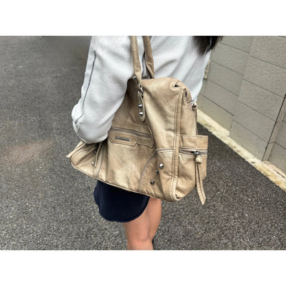 Studded Slouchy Shoulder Tote