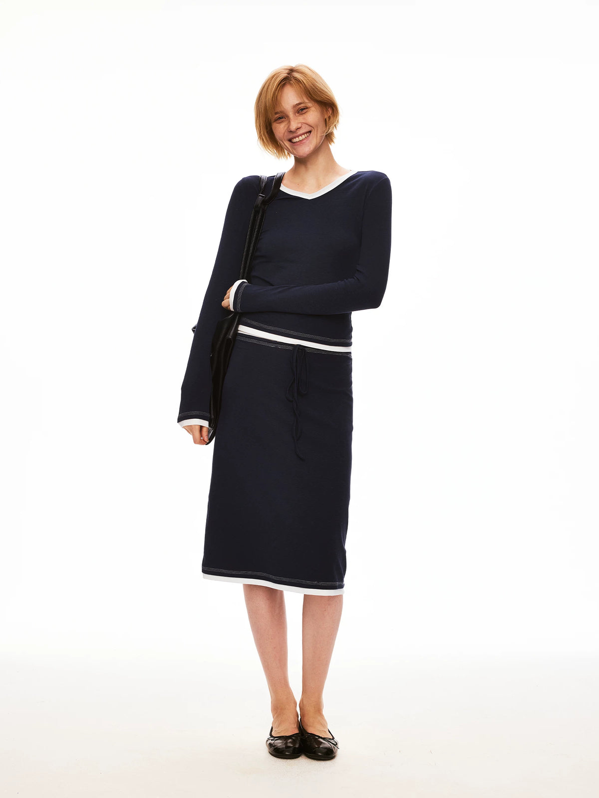 Tencel Modal Contrast Panel Skirt Set