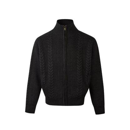 Textured Cable Knit Cardigan