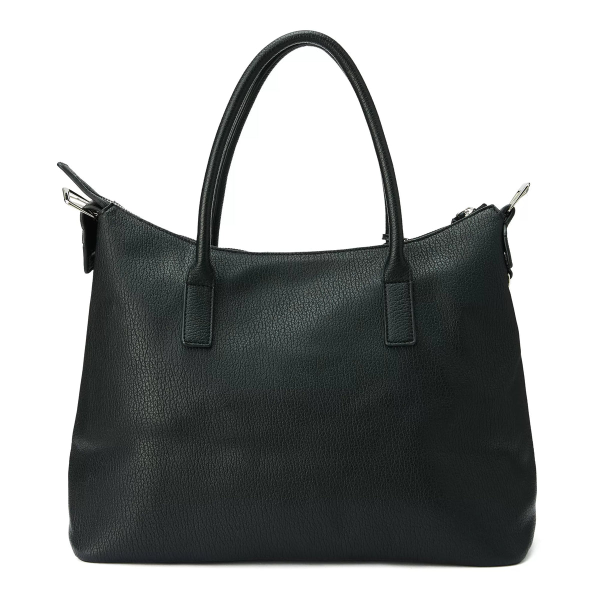 Textured Faux Leather Buckle Tote Bag